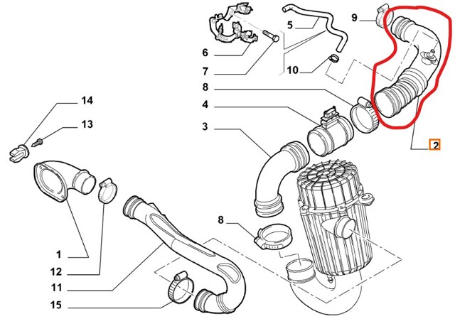 1350798080 FIAT Manguera del intercooler  comprar en Jaén