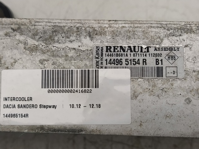 RENAULT 144965154R Intercooler  en stock Valencia