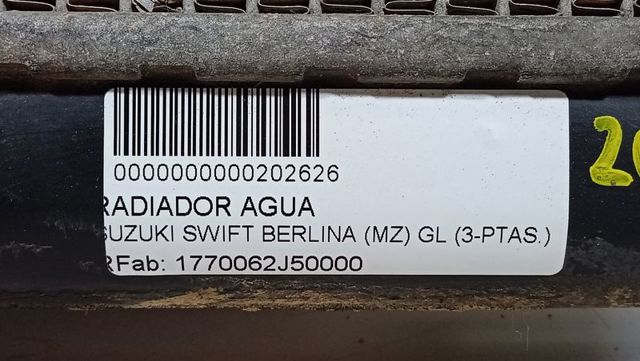 Radiador de agua 1770062J50000 SUZUKI