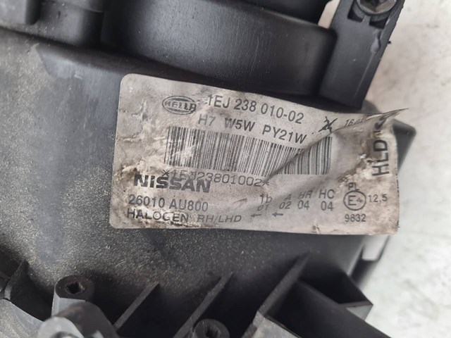 Faro delantero derecho 1EJ23801002 NISSAN