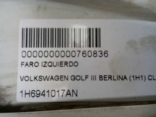 Faro izquierdo para volkswagen golf iii 1.4 abd 1H6941017AN
