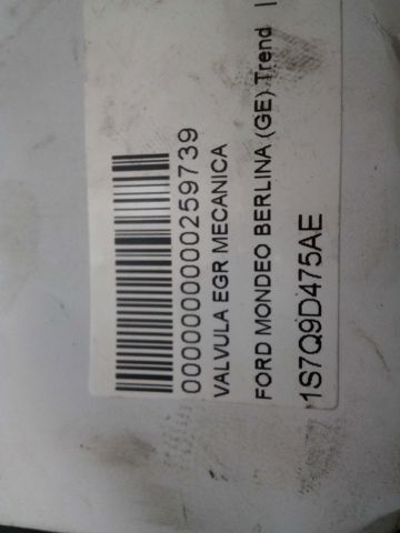 FORD 1S7Q9D475AE Válvula EGR de recirculación de gases  disponible Valladolid