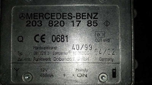 Modulo electronico para mercedes-benz clase c coupé c 200 kompressor (203.745) m111955 2038201785