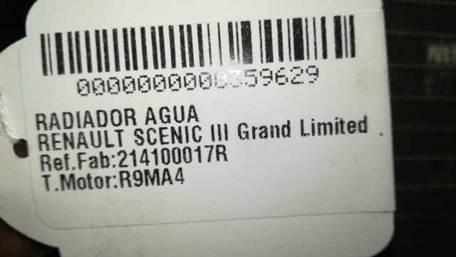 214100017R RENAULT Radiador comprar Alcalá