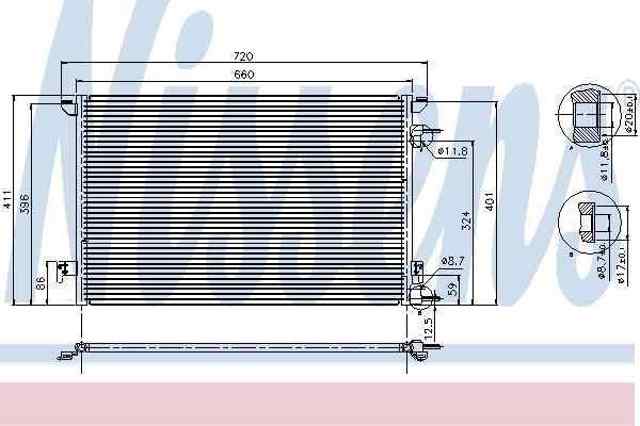 Condensador / radiador  aire acondicionado para opel vectra c berlina comfort y20dth 24418363