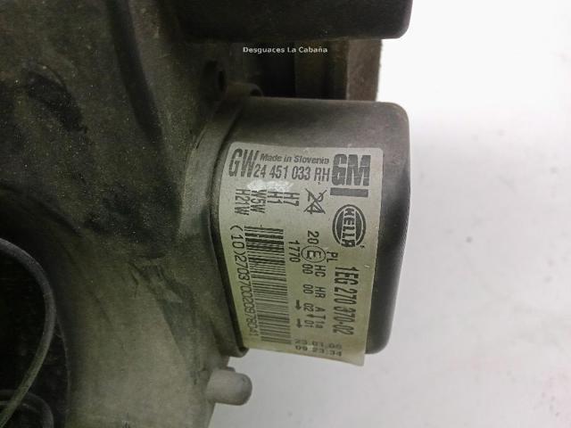 24451033RH OPEL Faro derecho  disponible Vigo
