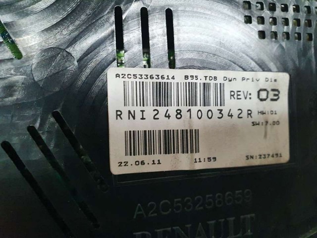 248100342R RENAULT Tablero de instrumentos  disponible Vigo