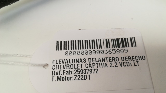 25937972 GM Mecanismo de elevalunas de la puerta trasera izquierda  en stock Córdoba