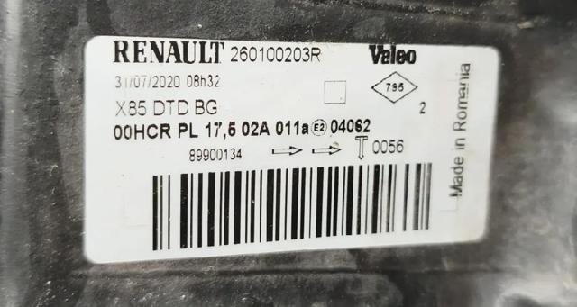 RENAULT 260100203R Faro derecho  en stock Salamanca