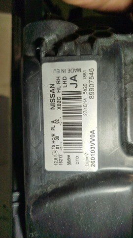 NISSAN 260103VV0A Faro derecho  en stock Salamanca