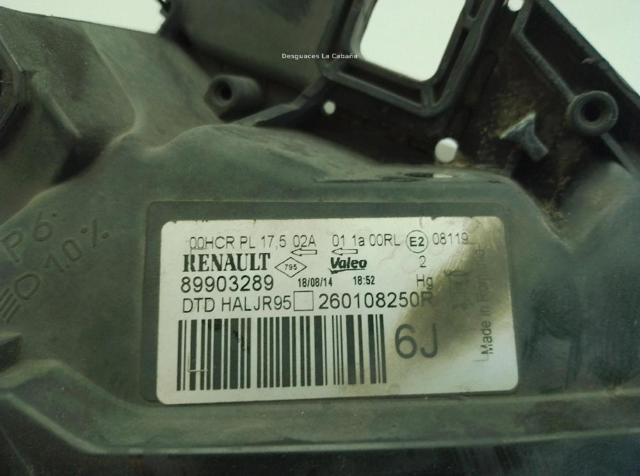 RENAULT 260108250R Faro derecho  comprar en Ponferrada
