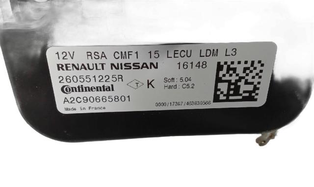 RENAULT 260551225R Módulo de control de luces de faros (ECU)  disponible Lugo
