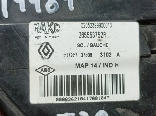RENAULT 265553752R Piloto trasero exterior izquierdo  disponible Lugo