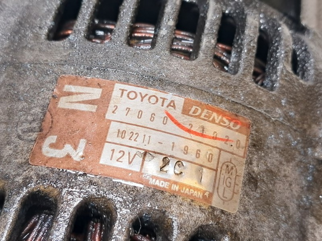 TOYOTA 2706021020 Alternador  en stock Valencia