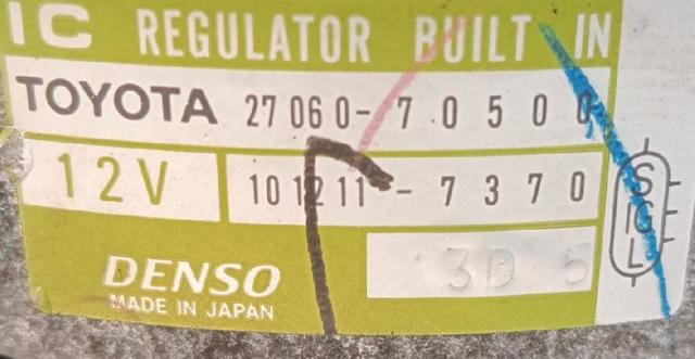 2706070500 TOYOTA Alternador comprar Madrid