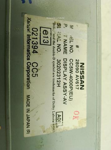 NISSAN 28090AV617 Pantalla multifunción  disponible Valladolid