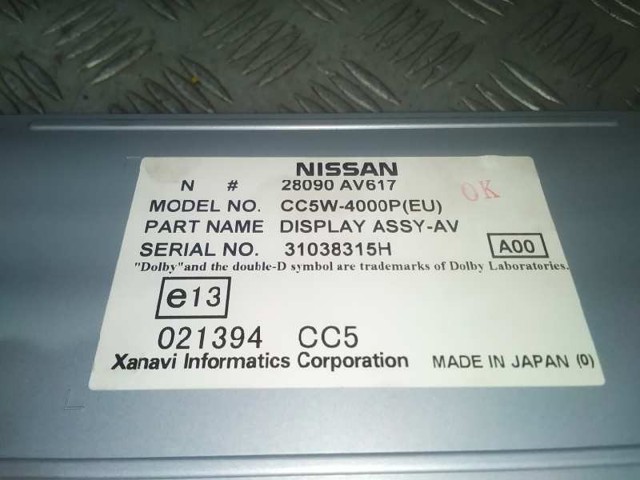 NISSAN 28090AV617 Pantalla multifunción  disponible Lugo