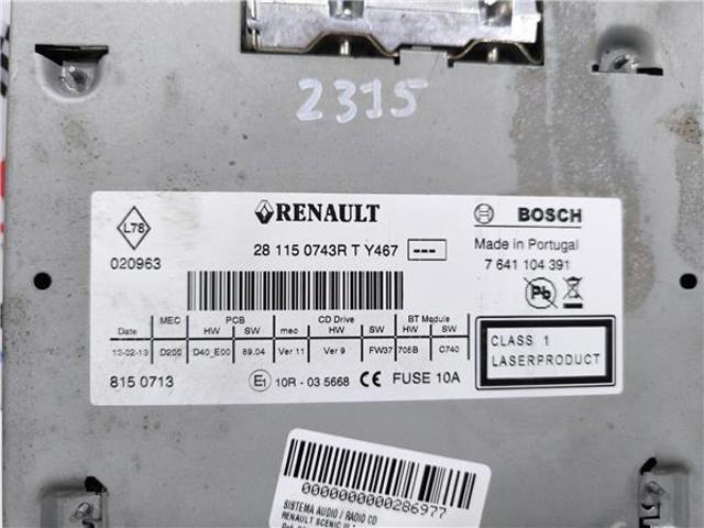 RENAULT 281150743R Radio comprar Tarragona