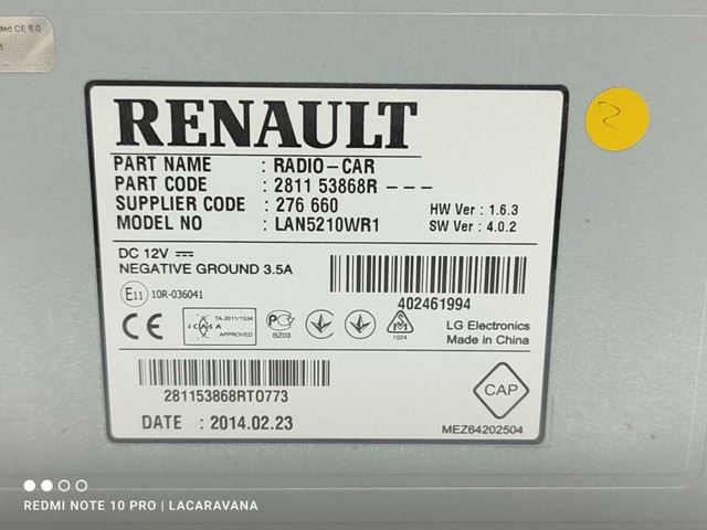 281153868R RENAULT Pantalla multifunción  comprar en Lleida