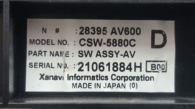 28395AV600 NISSAN Módulo de modos de calefacción/aire acondicionado  comprar en Jaén