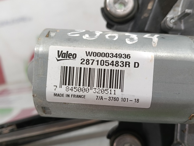 RENAULT 287105483RD Motor limpiaparabrisas, trasera  en stock Valencia