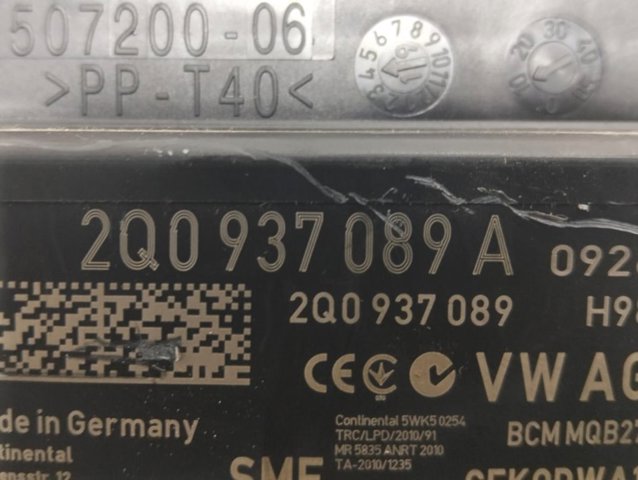 2Q0937089A VAG Módulo de confort comprar Madrid