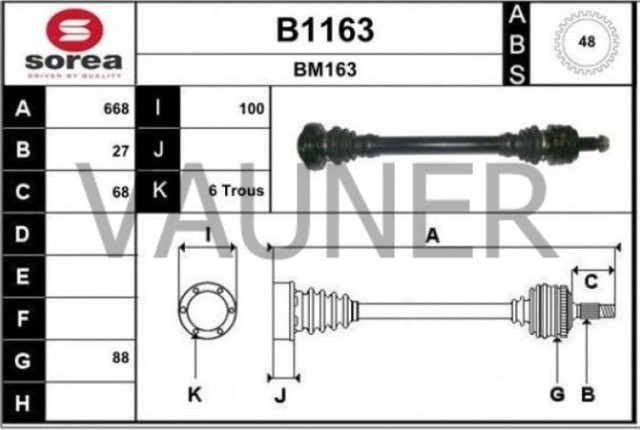 33217547076 BMW Semieje trasero derecho  disponible Ourense