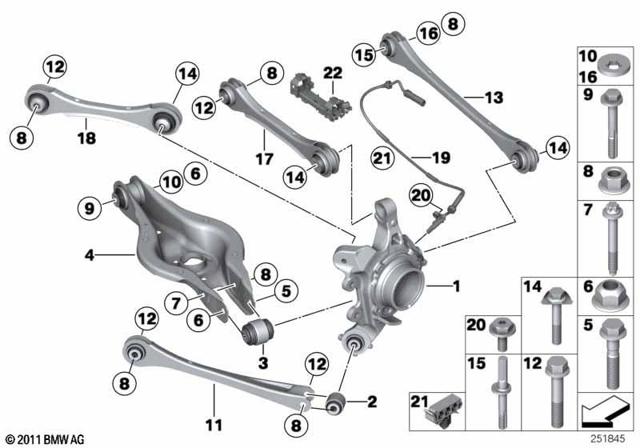33326792540 BMW Brazo superior derecho de la suspensión trasera  comprar en Oviedo