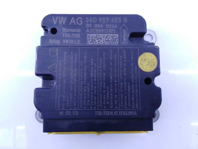 Procesador Del Modulo De Control De AIRBAG 34D959655B VAG/Skoda