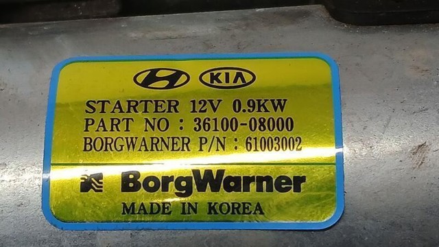 HYUNDAI 3610008000 Motor de arranque  en stock Terrassa