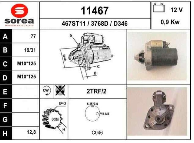 HYUNDAI 3610021740 Motor de arranque  disponible Lugo