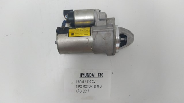 Motor arranque para hyundai i30 fastback  i30 (pd) klass le   /   01.17 - 12.18 d 4fb 361002A950