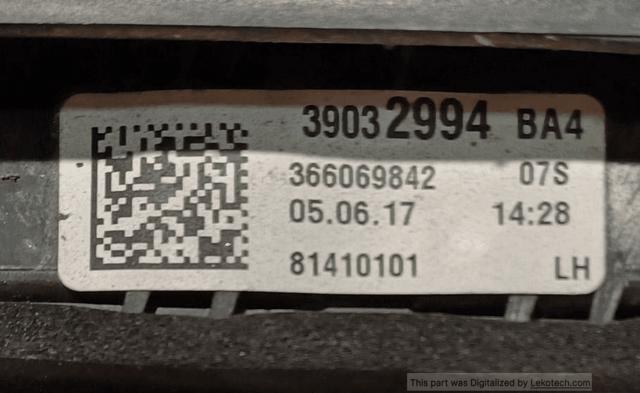 39032994 OPEL Piloto trasero interior izquierdo  disponible Alicante