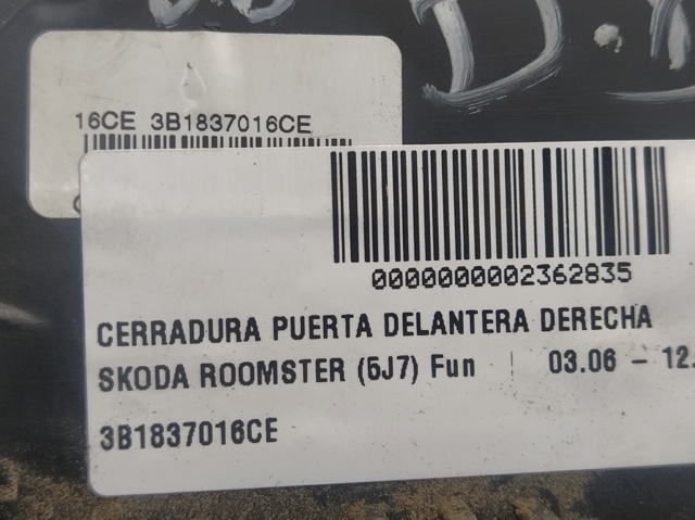 VAG 3B1837016CE Cerradura de puerta delantera derecha  comprar en Ponferrada
