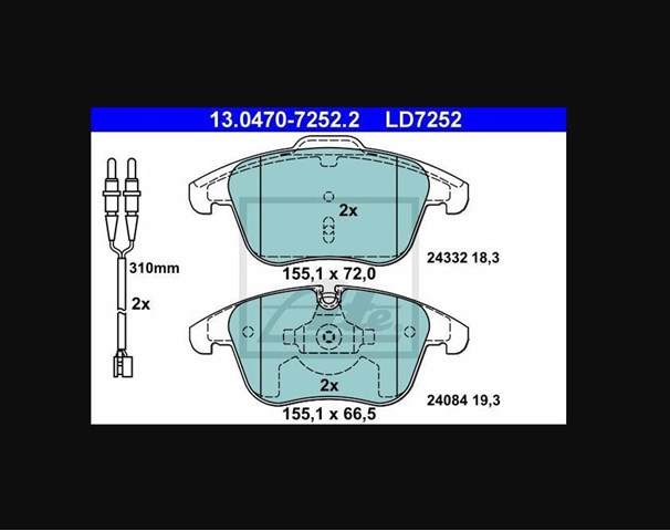 Pastillas de freno delanteras Peugeot 407 6E