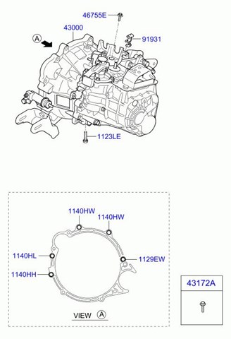 Caja de cambios mecánica, completa 4300032497 Hyundai/Kia