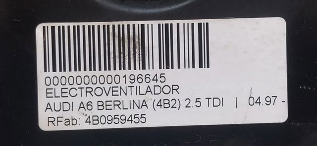 4B0959455 VAG Ventilador eléctrico de refrigeración completo (motor y hélice)  comprar en Oviedo