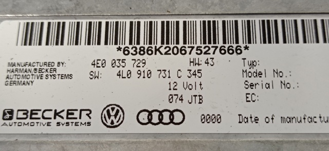 4E0035729 Unidad de control Bluetooth  disponible Utrera