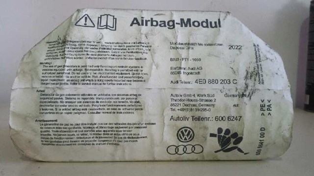 Airbag delantero derecho para audi a8 (4e2,4e2) (2002-2010) 4.2 quattro bfm 4E0880203C