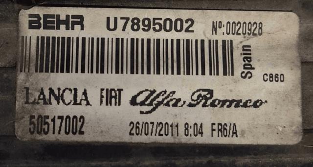 Radiador de agua 50514472 FIAT