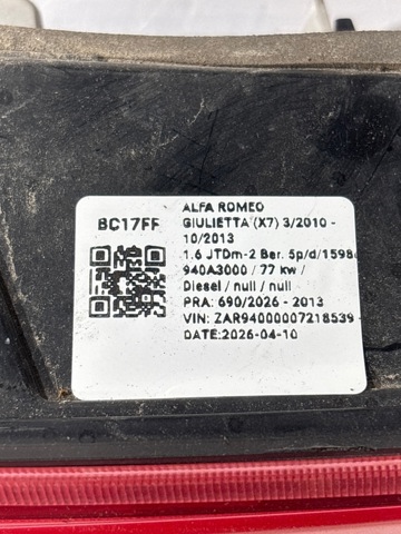 FIAT 50531133 Piloto trasero interior izquierdo  disponible Lugo