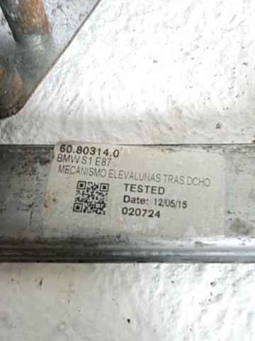 51357138468 Mecanismo de elevalunas de la puerta trasera derecha  en stock Sabadell