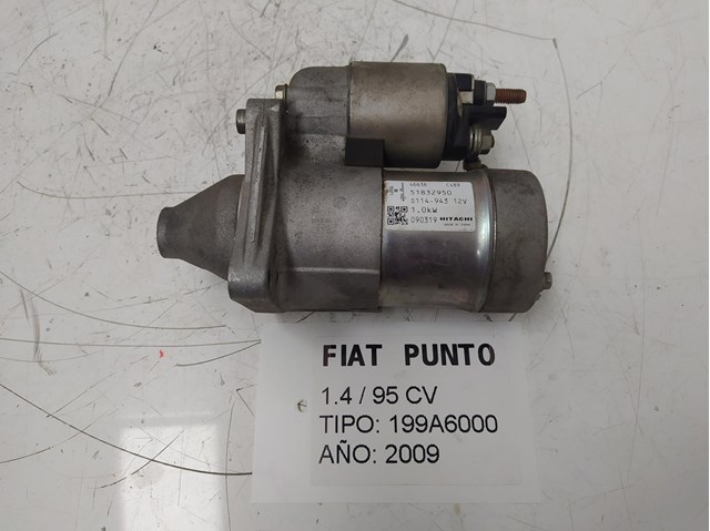 Motor arranque para fiat punto (188_) (1999-2010) 1.4 843a1000 51832950