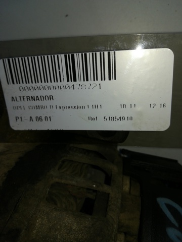 51854910 OPEL Alternador  en stock Gandía