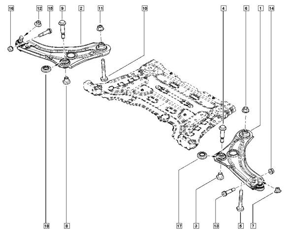 Brazo suspension inferior delantero izquierdo para renault megane iv fastback 1.5 dci 110 (b9a3) k9kg6 545058992R