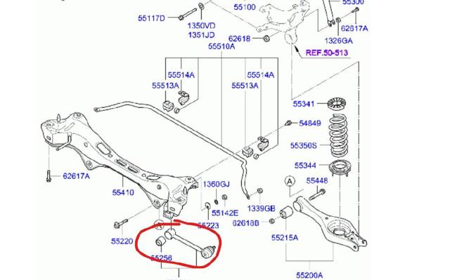 HYUNDAI 552502H000 Barra transversal de la suspensión trasera comprar Tarragona