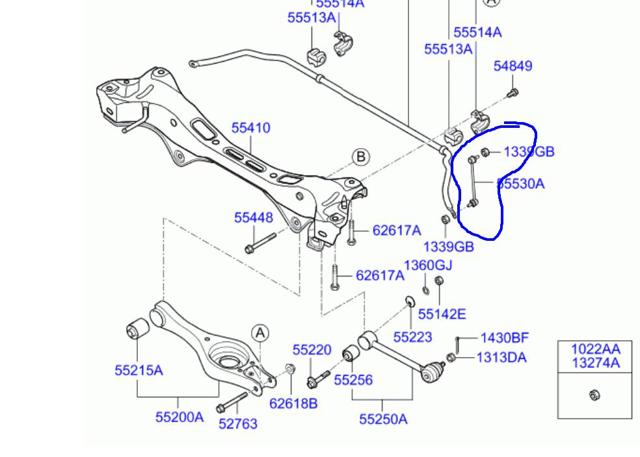 HYUNDAI 555301H100 Bieleta estabilizadora trasera  comprar en Albacete