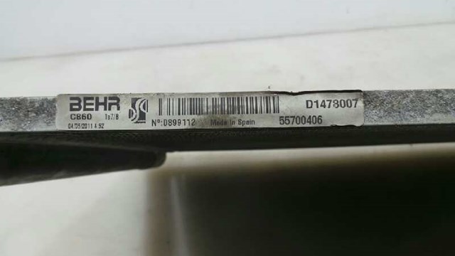 Condensador / radiador  aire acondicionado para peugeot bipper 1.3 hdi 75 fhz 55700406