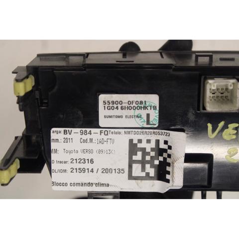 TOYOTA 559000F081 Unidad de control aire acondicionado  en stock Valencia