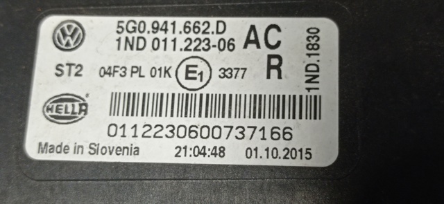 5G0941662D VAG Faro antiniebla derecho comprar Alcalá